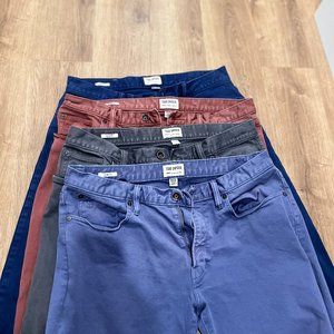 Todd Snyder SLIM FIT 5-POCKET CHINOS, 4 pairs, different colors